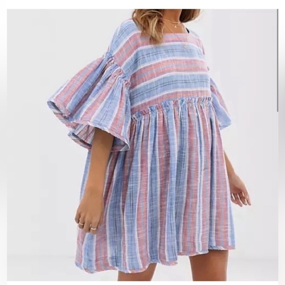 Free People Summer Nights Striped Cotton Tunic size XS